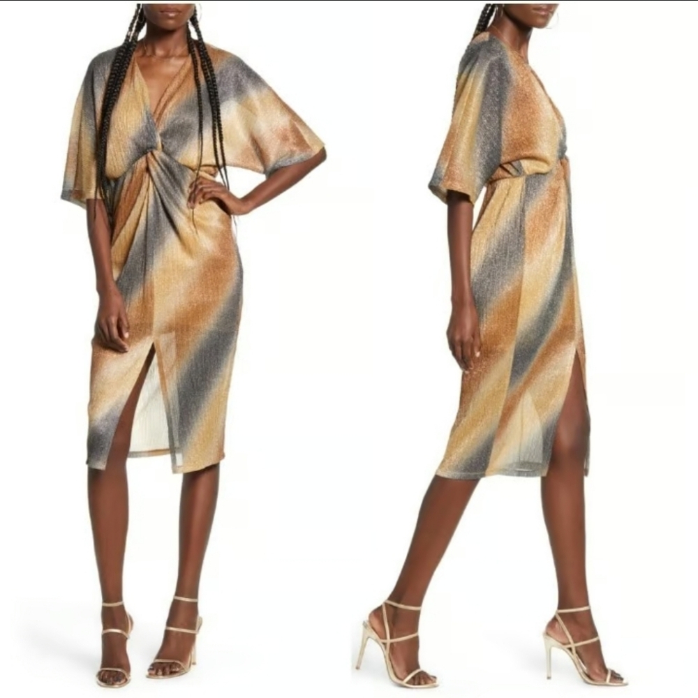 Metallic dolman dress